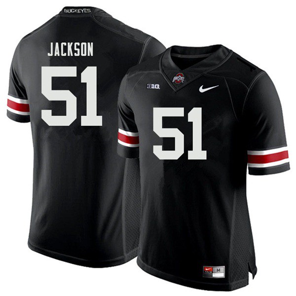Ohio State Buckeyes #51 Antwuan Jackson Men College Jersey Black OSU92196